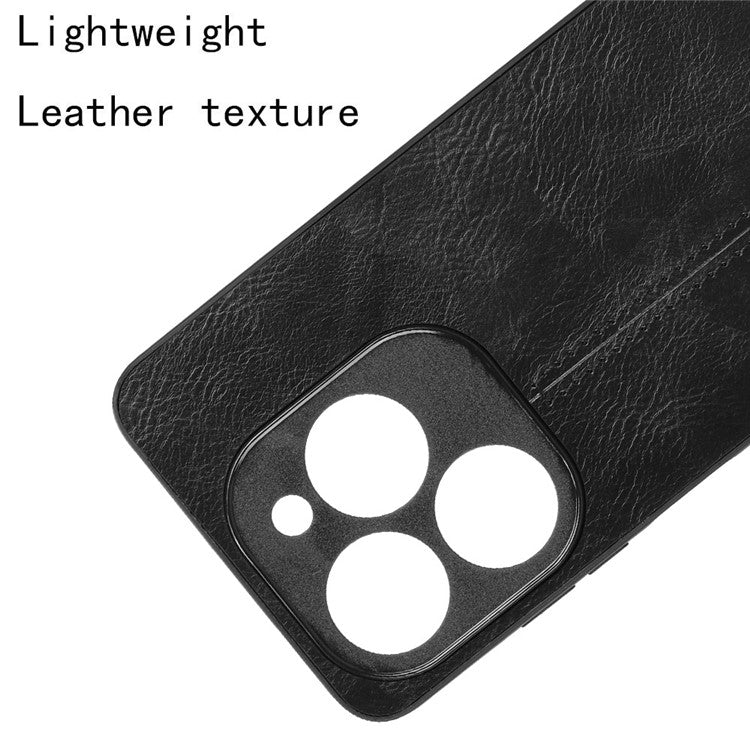 For Infinix Smart 8 Plus / 8 Pro 4G Case Stitching Line PU Leather+PC+TPU Phone Cover - Black