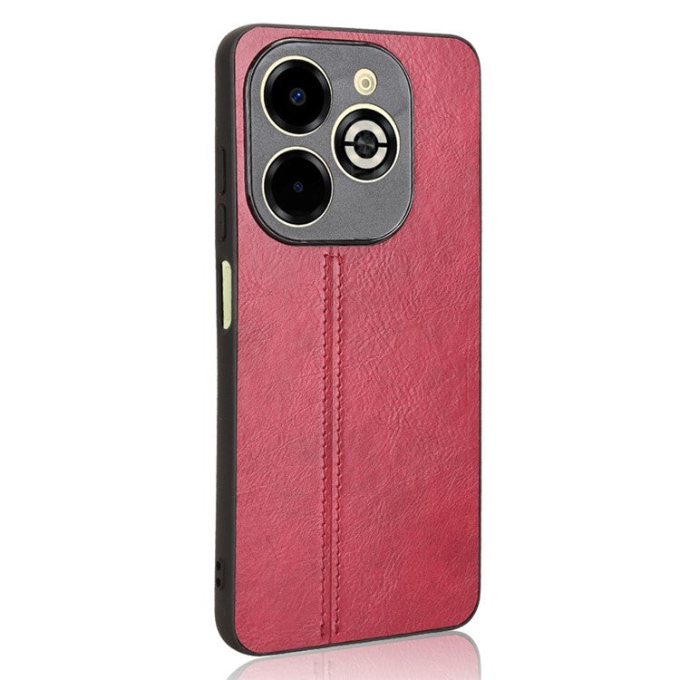 For Infinix Smart 8 Plus / 8 Pro 4G Case Stitching Line PU Leather+PC+TPU Phone Cover - Red