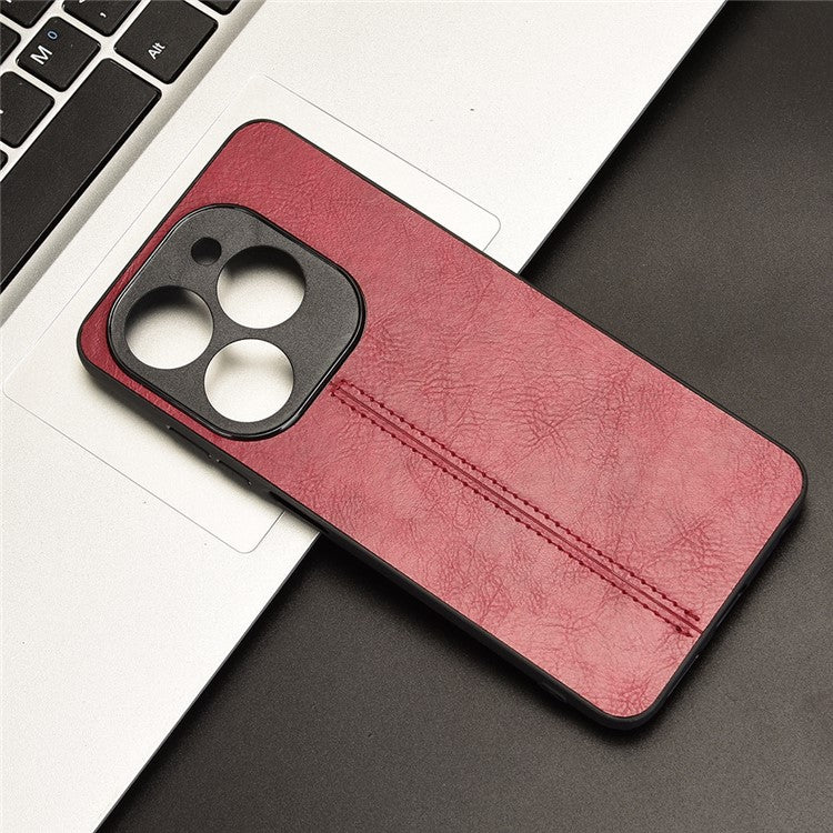 For Infinix Smart 8 Plus / 8 Pro 4G Case Stitching Line PU Leather+PC+TPU Phone Cover - Red