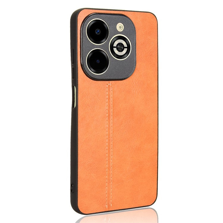 For Infinix Smart 8 Plus / 8 Pro 4G Case Stitching Line PU Leather+PC+TPU Phone Cover - Orange