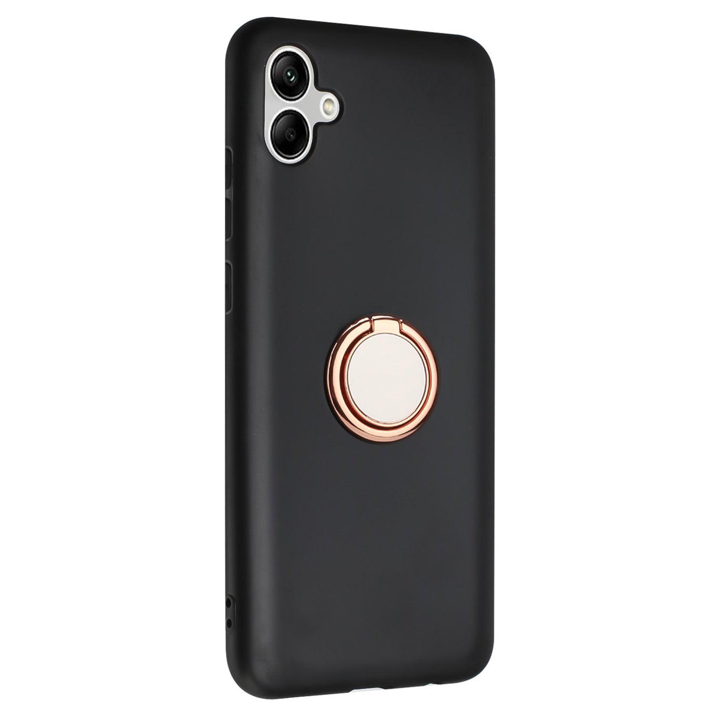 For Samsung Galaxy A06 Case Ring Kickstand Matte Soft TPU Phone Cover - Rose Gold