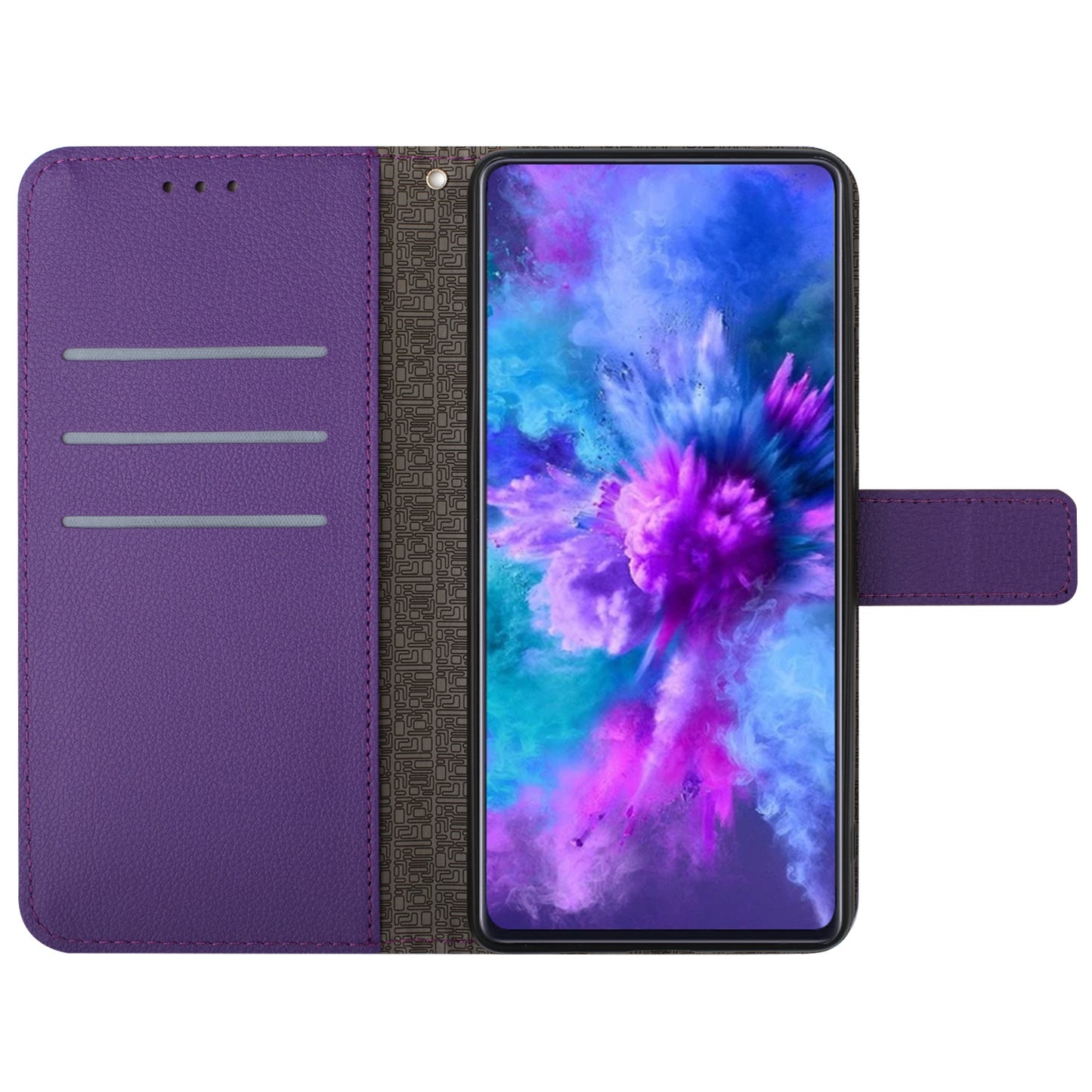 HT06 For Samsung Galaxy A16 5G / A16 4G Wallet Case PU Leather Flip Folio Phone Cover - Dark Purple