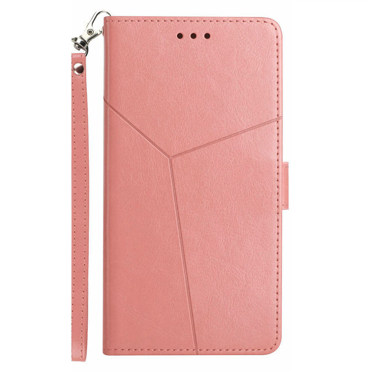 HT01 For Samsung Galaxy A16 5G / A16 4G Case Y-Shaped Lines Imprint Leather Phone Cover - Pink