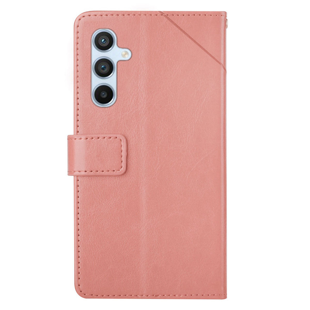HT01 For Samsung Galaxy A16 5G / A16 4G Case Y-Shaped Lines Imprint Leather Phone Cover - Pink