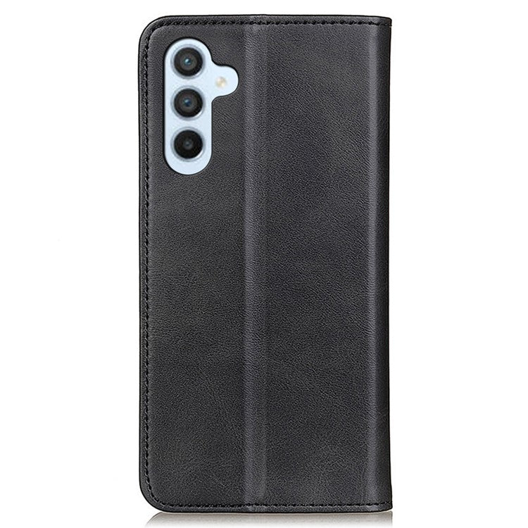 For Samsung Galaxy M35 5G Case Split Leather Flip Wallet Phone Cover - Black