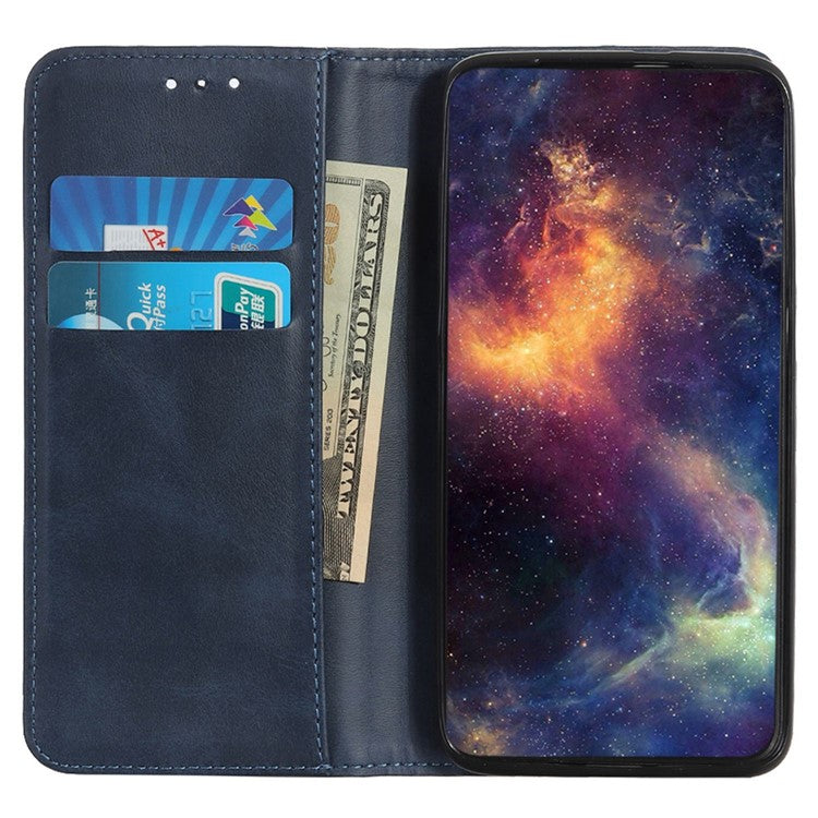 For Samsung Galaxy M35 5G Case Split Leather Flip Wallet Phone Cover - Blue