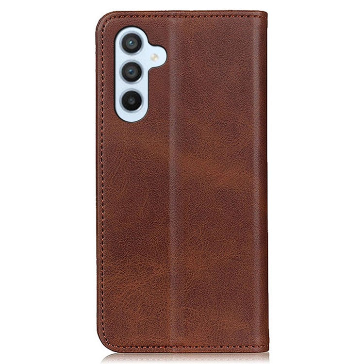 For Samsung Galaxy M35 5G Case Split Leather Flip Wallet Phone Cover - Coffee