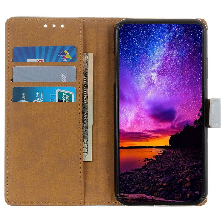 For Samsung Galaxy M35 5G Case Card Slots PU Leather Flip Stand Phone Cover - Silver