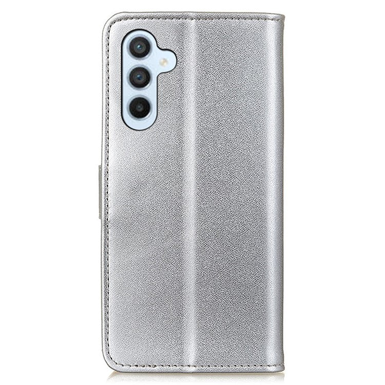 For Samsung Galaxy M35 5G Case Card Slots PU Leather Flip Stand Phone Cover - Silver