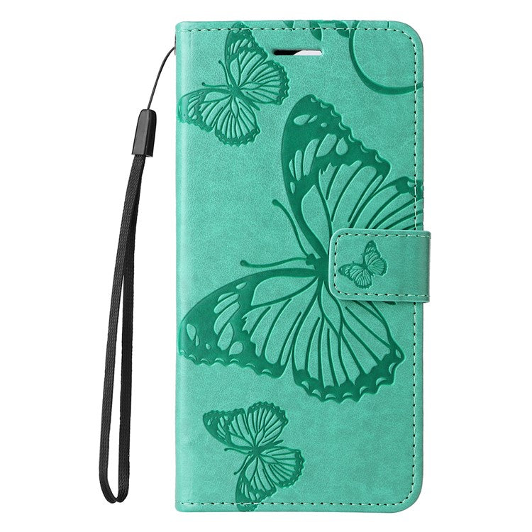 KT Imprinting Flower Series-2 For Oppo Reno12 F 4G Case Wallet Flip Leather Butterfly Phone Cover - Green
