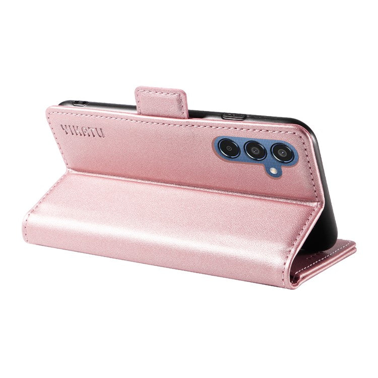 YIKATU YK-003 For Samsung Galaxy M35 5G Case Flip Wallet Shockproof Leather Phone Cover - Rose Gold
