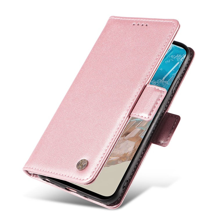 YIKATU YK-003 For Samsung Galaxy M35 5G Case Flip Wallet Shockproof Leather Phone Cover - Rose Gold