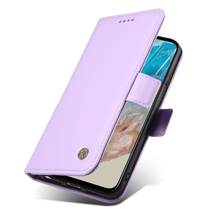 YIKATU YK-003 For Samsung Galaxy M35 5G Case Flip Wallet Shockproof Leather Phone Cover - Light Purple