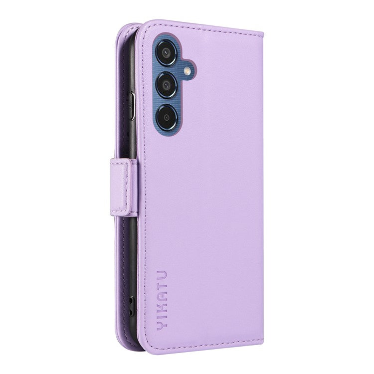 YIKATU YK-003 For Samsung Galaxy M35 5G Case Flip Wallet Shockproof Leather Phone Cover - Light Purple