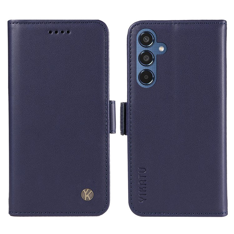 YIKATU YK-003 For Samsung Galaxy M35 5G Case Flip Wallet Shockproof Leather Phone Cover - Sapphire