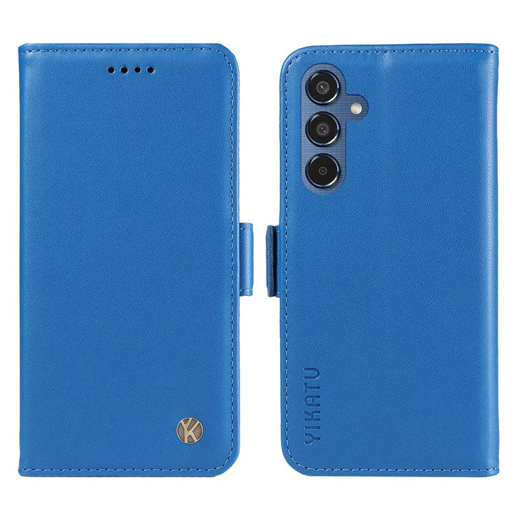 YIKATU YK-003 For Samsung Galaxy M35 5G Case Flip Wallet Shockproof Leather Phone Cover - Sky Blue