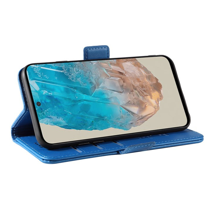 YIKATU YK-003 For Samsung Galaxy M35 5G Case Flip Wallet Shockproof Leather Phone Cover - Sky Blue