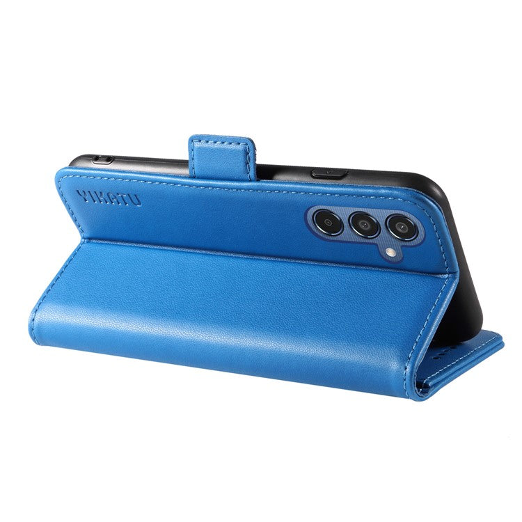 YIKATU YK-003 For Samsung Galaxy M35 5G Case Flip Wallet Shockproof Leather Phone Cover - Sky Blue