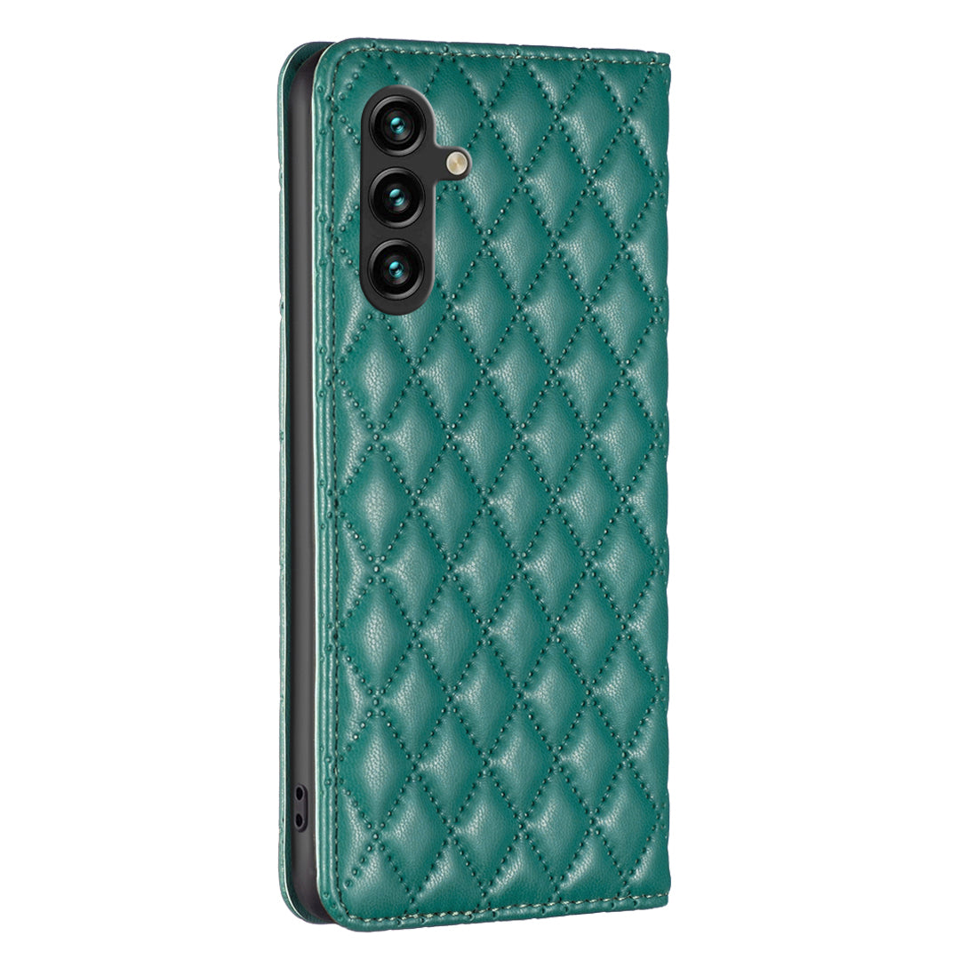 BINFEN COLOR BF Style-16 For Samsung Galaxy A16 5G / A16 4G Case Leather Phone Cover with 2 Card Slots - Green