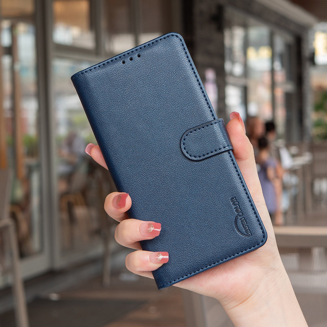BINFEN COLOR BF32 For Samsung Galaxy A16 5G / A16 4G Leather Case Wallet RFID Blocking Phone Cover - Blue