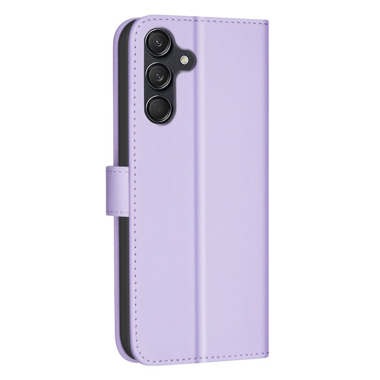 BINFEN COLOR BF34 for Samsung Galaxy A16 5G Leather Case Wallet Square Grid Phone Cover - Light Purple