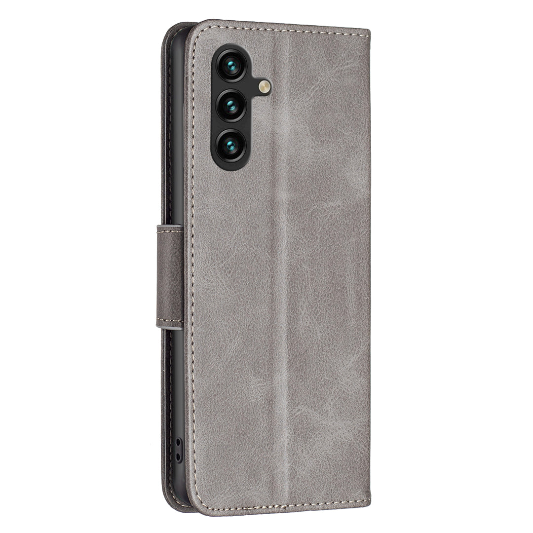 For Samsung Galaxy A16 5G / A16 4G Case Shockproof PU Leather Cover with Wallet Card Slots - Grey