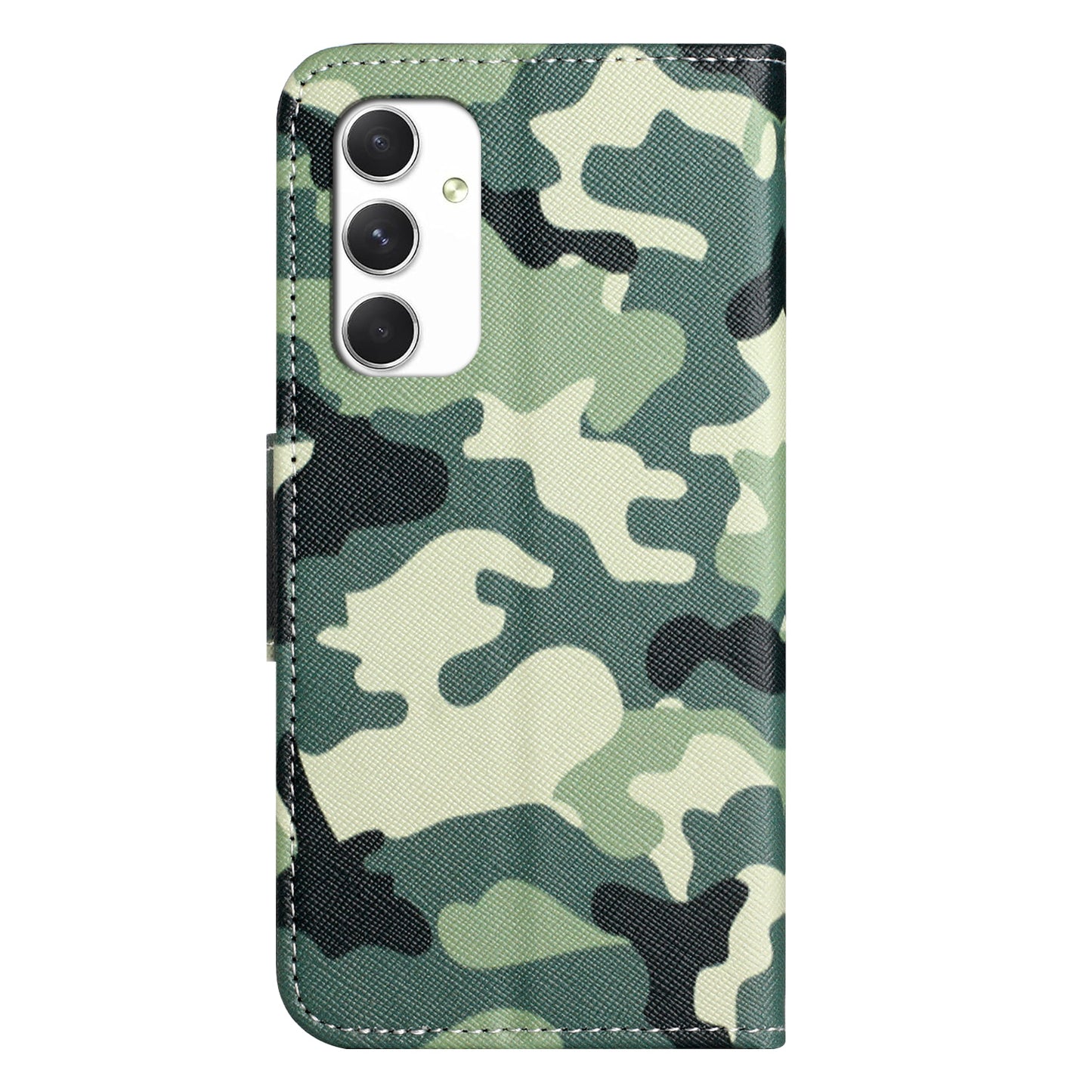 For Samsung Galaxy A16 5G / A16 4G Case Cross Texture Leather Phone Cover Pattern Printing - Camouflage