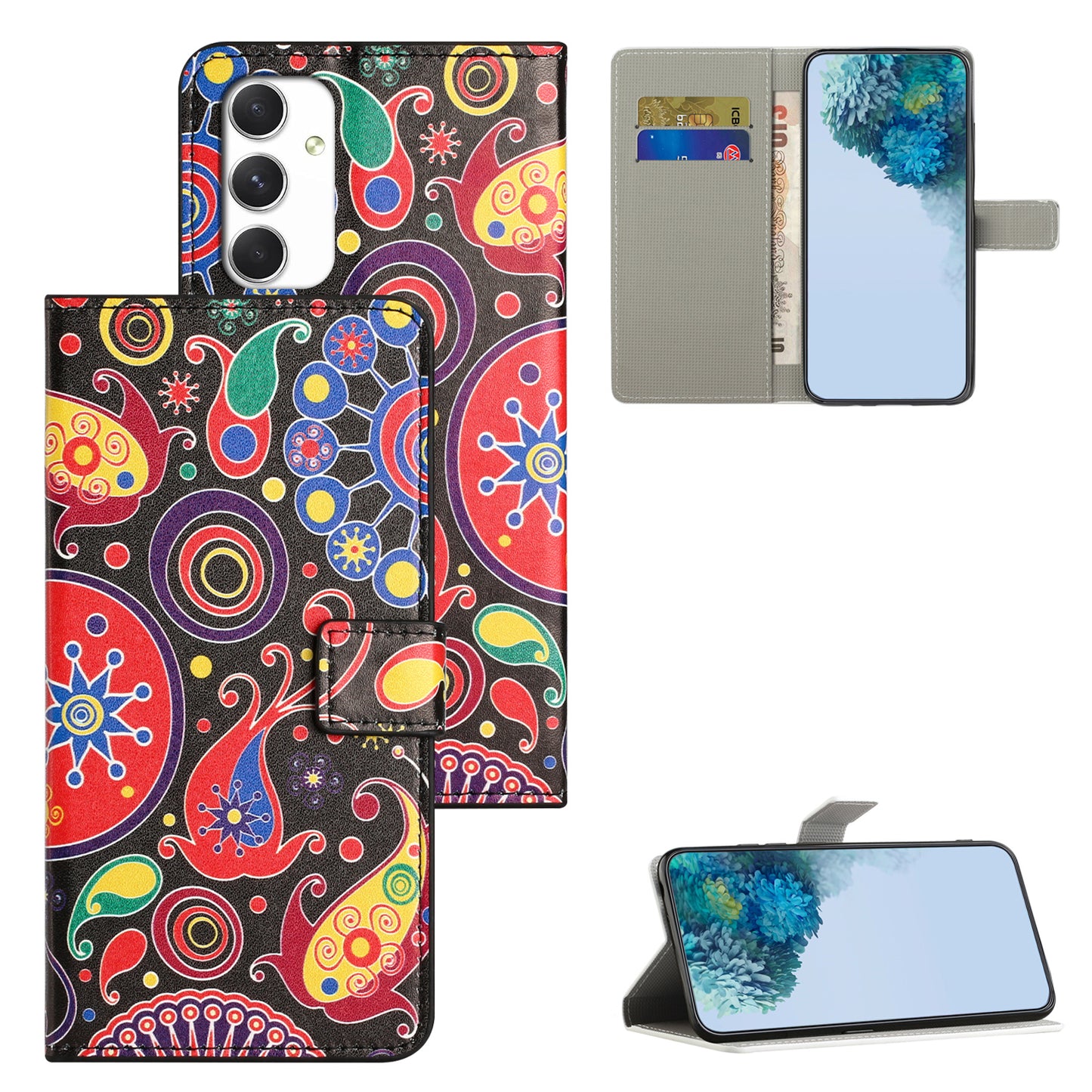 For Samsung Galaxy A16 5G / A16 4G Case Pattern Print PU Leather Wallet Phone Cover - Jelly Fish