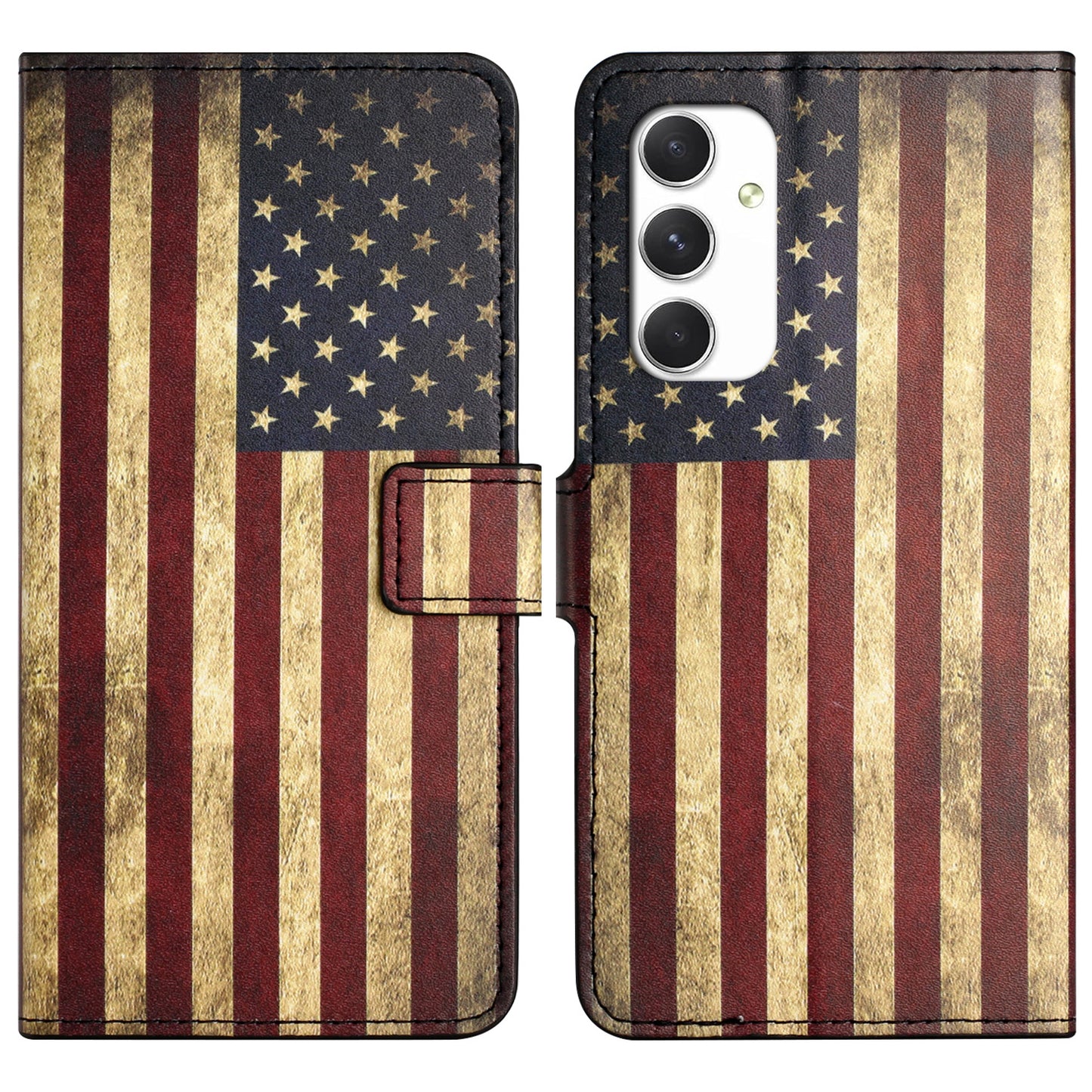 For Samsung Galaxy A16 5G / A16 4G Case Pattern Print PU Leather Wallet Phone Cover - The American Flag