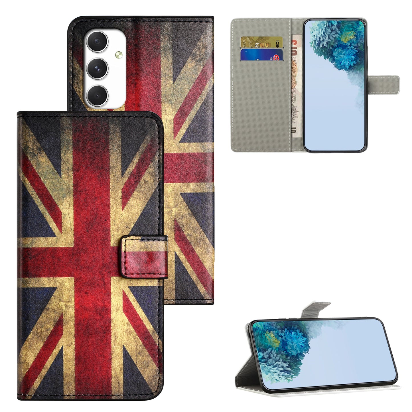 For Samsung Galaxy A16 5G / A16 4G Case Pattern Print PU Leather Wallet Phone Cover - Union Jack