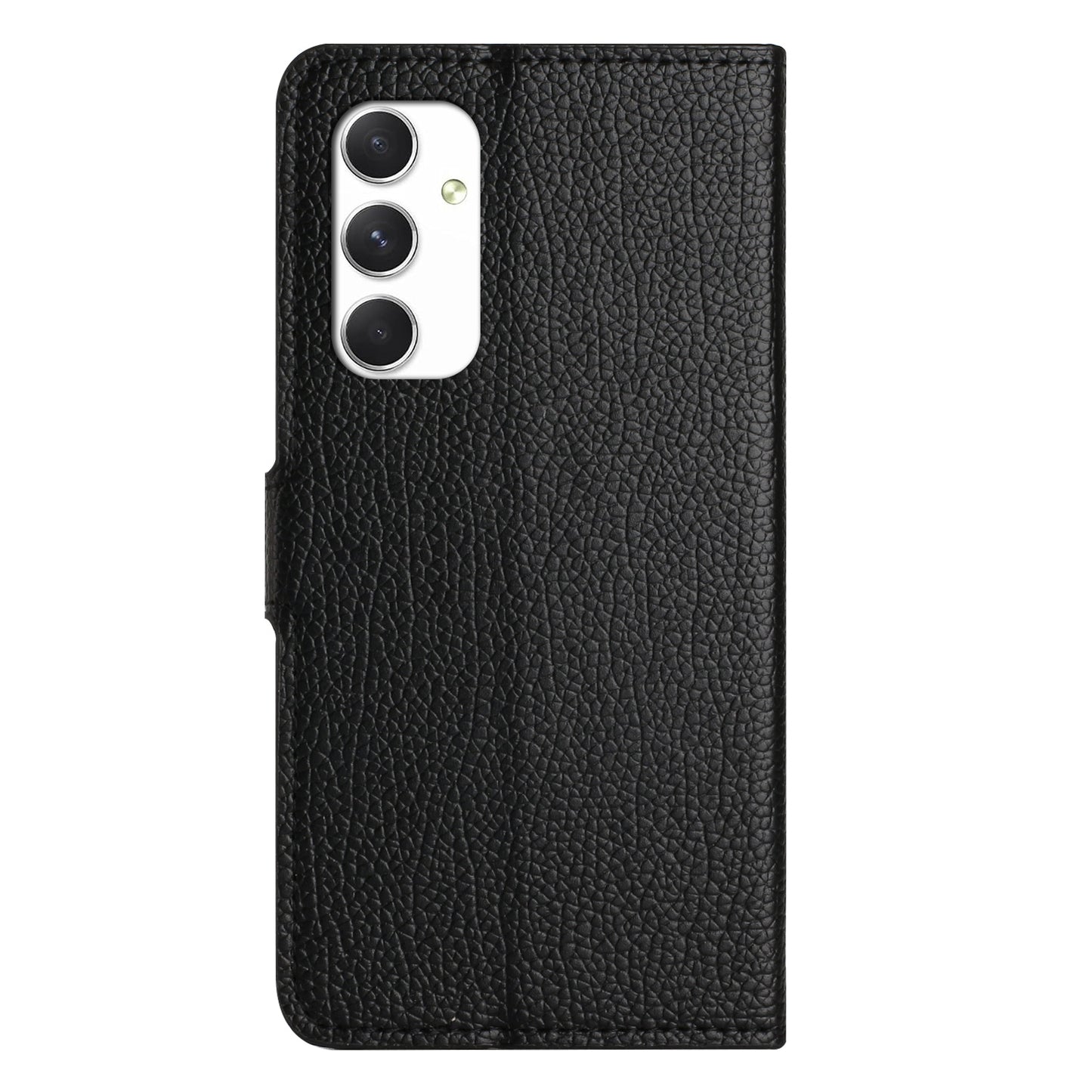 For Samsung Galaxy A16 5G / A16 4G Case PU Leather Wallet Phone Cover Litchi Texture, Black