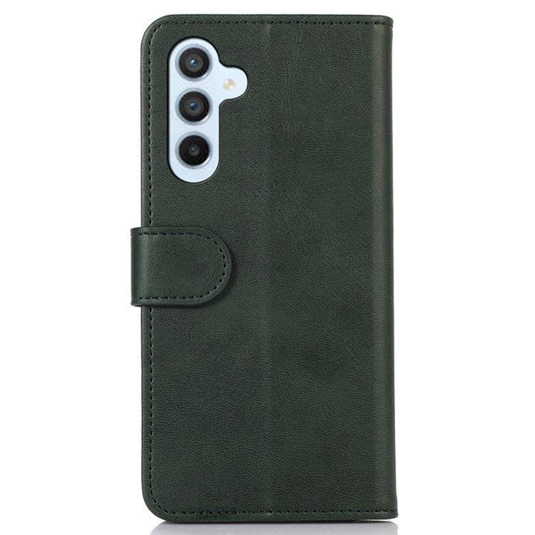 For Samsung Galaxy M35 5G Case Cowhide Texture Leather Wallet Phone Cover with Stand - Green