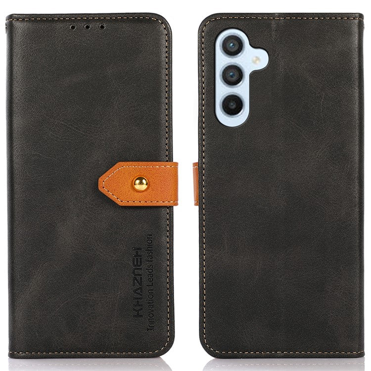 KHAZNEH For Samsung Galaxy M35 5G Wallet Phone Case Stand Leather Flip Cover - Black