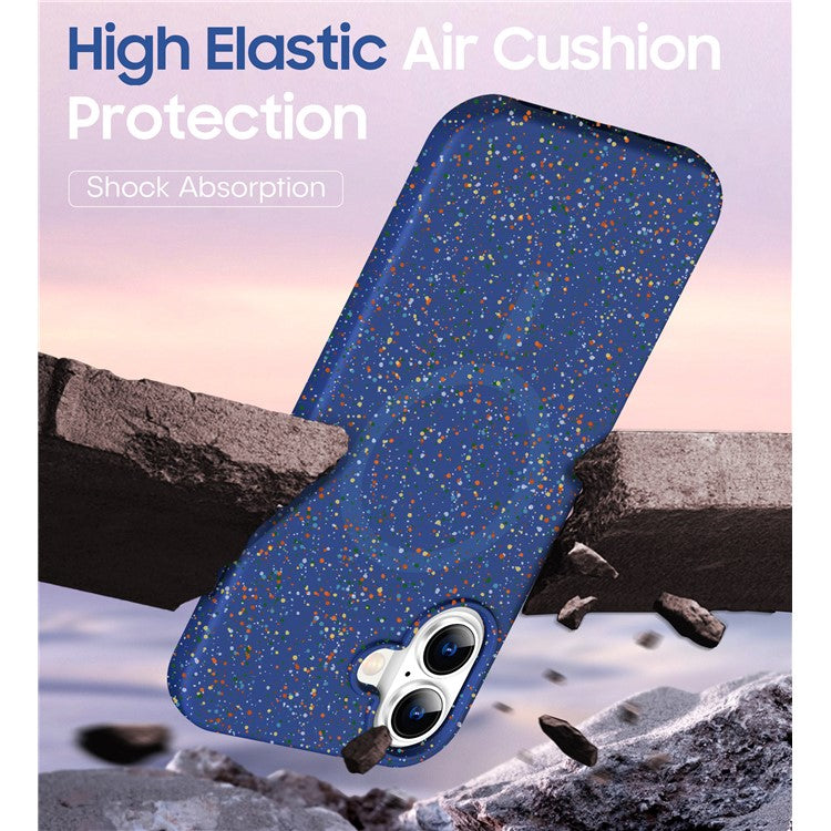 For iPhone 16 Case Compatible with MagSafe Colorful Dot Hard PC Matte Phone Cover - Blue