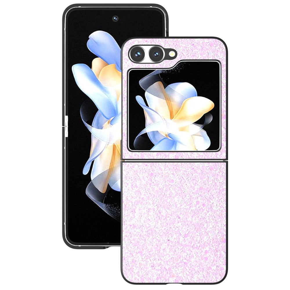For Samsung Galaxy Z Flip7 FE 5G / Z Flip6 5G Case Colored Glitter Leather+PC Shockproof Phone Cover - Gradient Pink