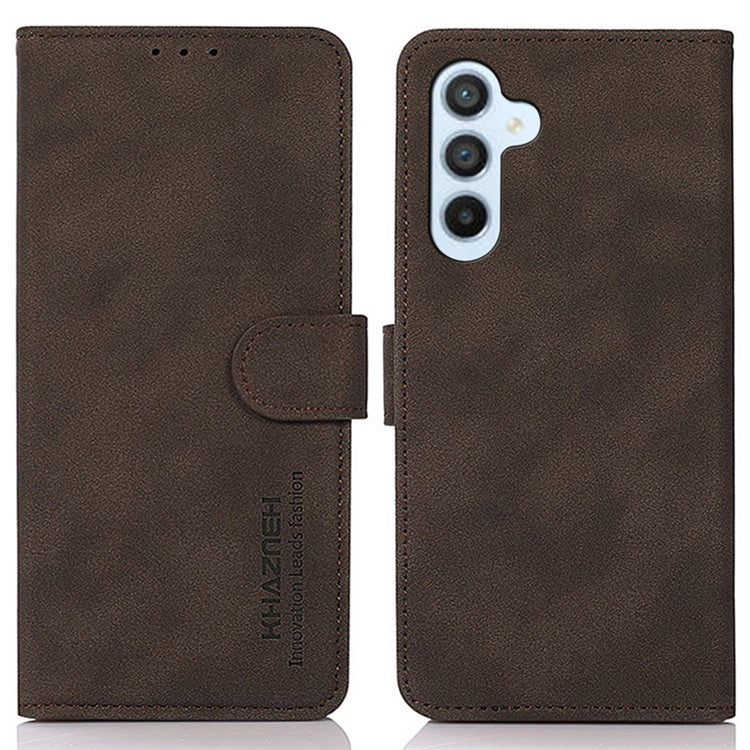 KHAZNEH For Samsung Galaxy M35 5G Stand Case PU Leather Wallet Phone Cover - Brown