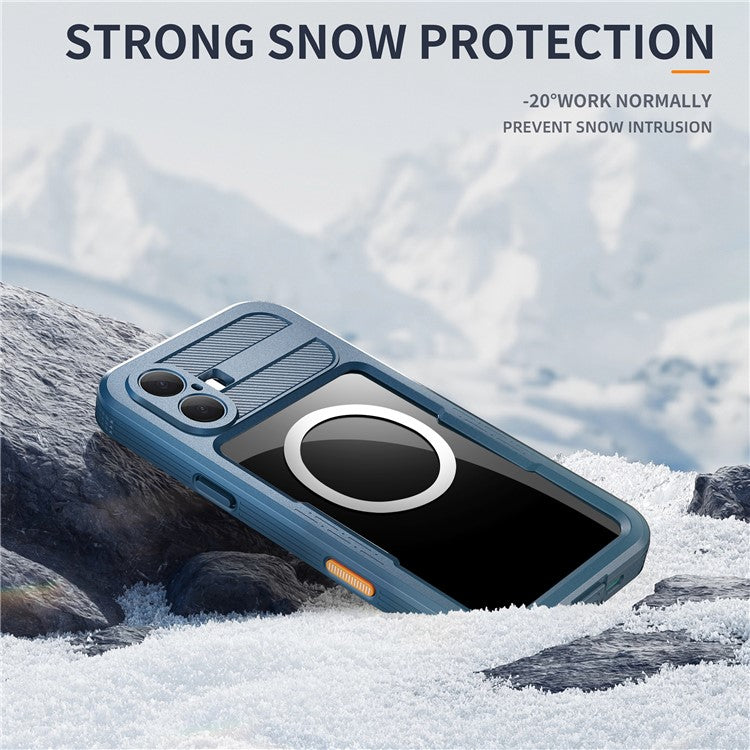 REDPEPPER For iPhone 16 Plus Case Compatible with MagSafe IP68 Waterproof Clear Phone Cover - Cyan+Lake Blue