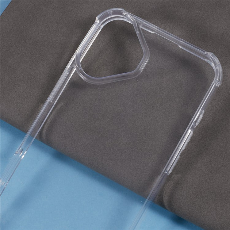 For iPhone 16 Case TPU Frame Acrylic Back Transparent Phone Cover with Lanyard - Watermelon Red