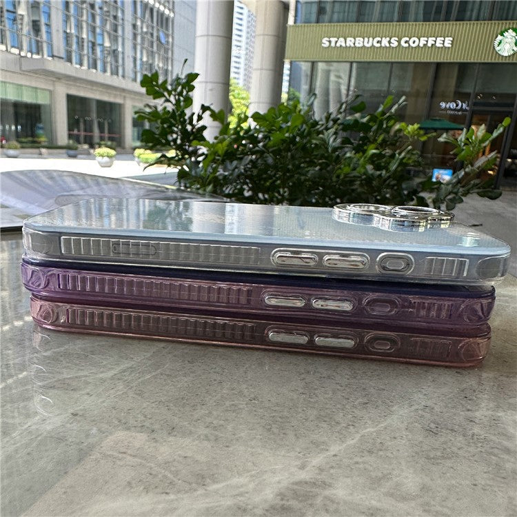 For iPhone 16 Case Anti-Drop TPU+PC Phone Cover Tinfoil Texture - Purple