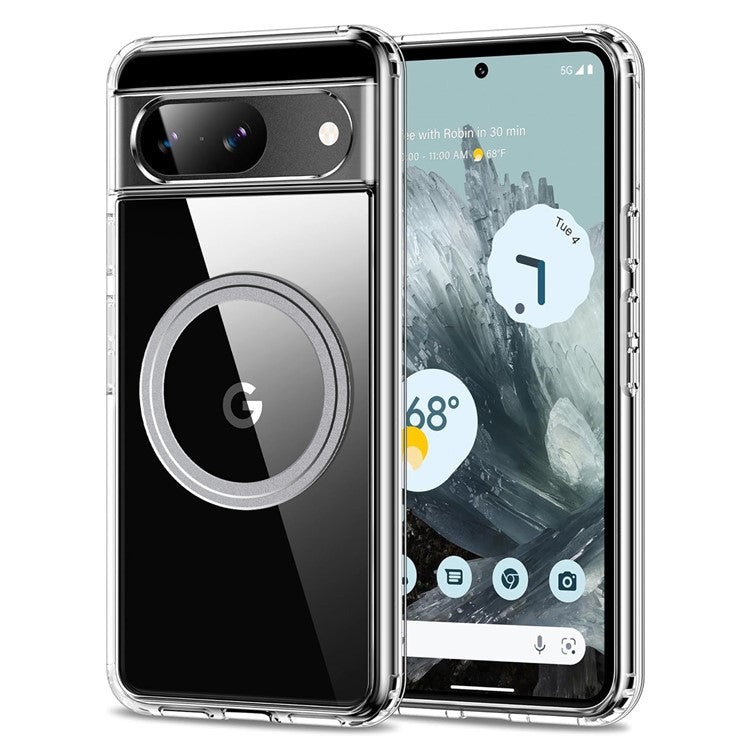 For Google Pixel 9 Case Magnetic TPU+PC Transparent Anti-Drop Phone Cover