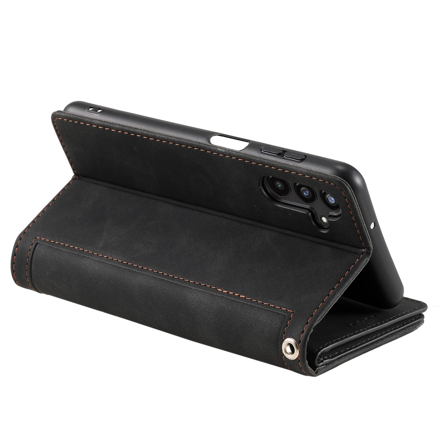 For Samsung Galaxy A16 5G / A16 4G Case PU Leather Phone Cover with Zipper Wallet 9 Card Slots - Black