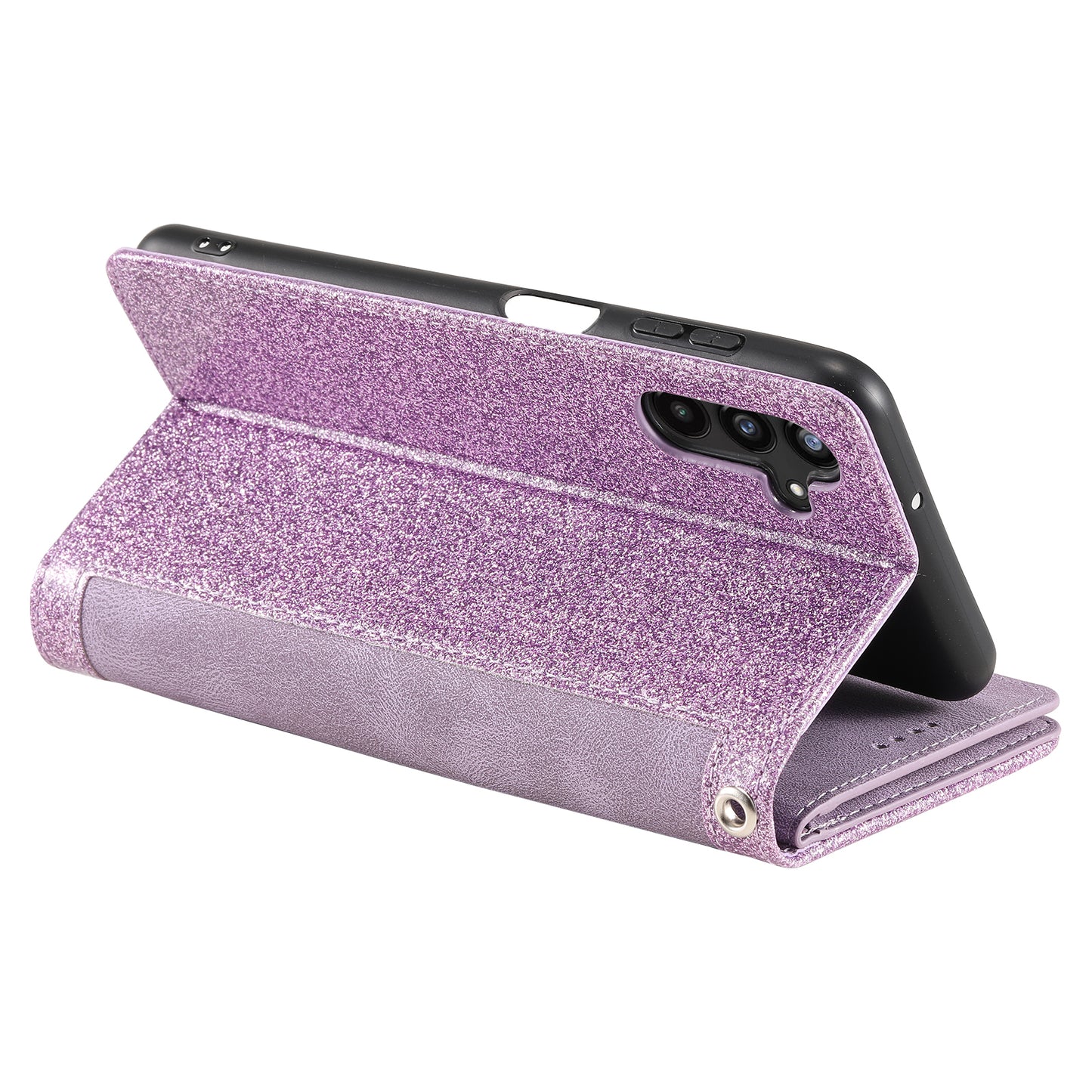 For Samsung Galaxy A16 5G / A16 4G Case PU Leather Phone Cover with Zipper Wallet 9 Card Slots - Purple