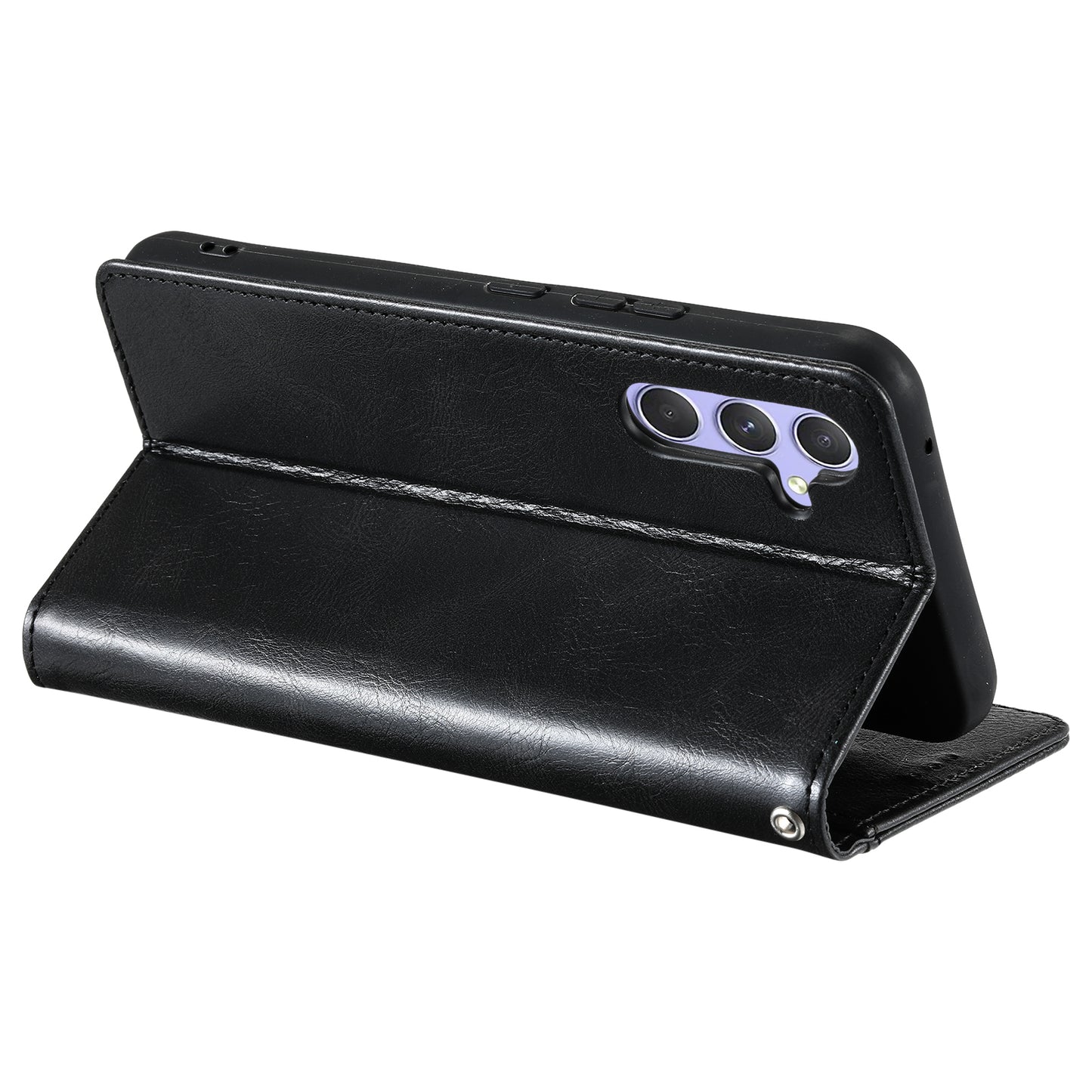 013 Style For Samsung Galaxy A16 5G / A16 4G Case Anti-Fall PU Leather Phone Cover with 6 Card Slots - Black