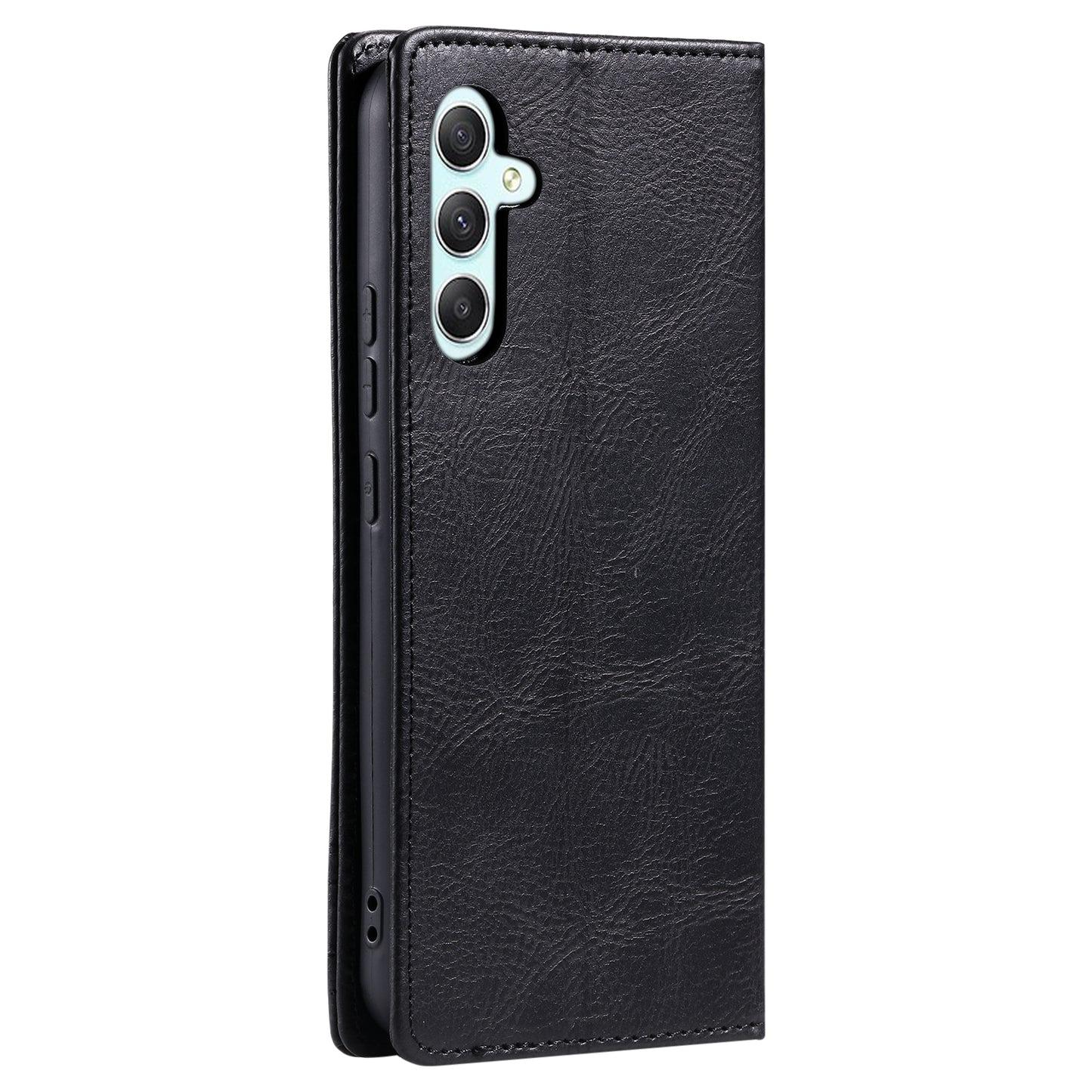 TTUDRCH Style 007 For Samsung Galaxy A16 5G / A16 4G Leather Case RFID Blocking Wallet Stand Phone Cover - Black
