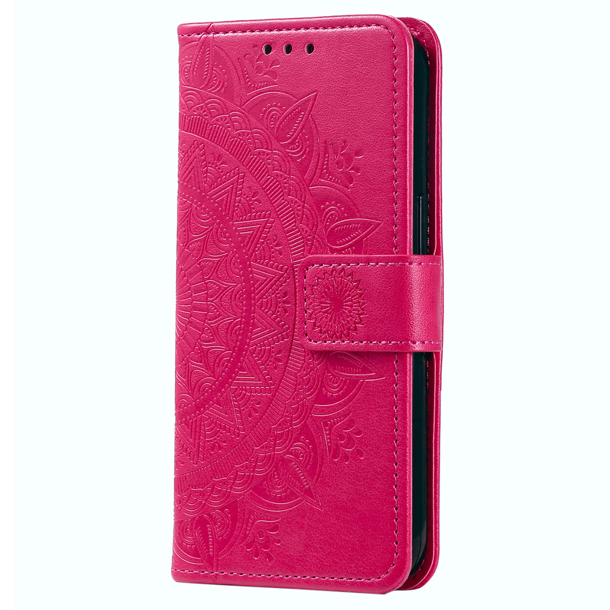 For Samsung Galaxy A16 5G / A16 4G Case Imprinted Totem PU Leather Wallet Stand Phone Cover - Rose