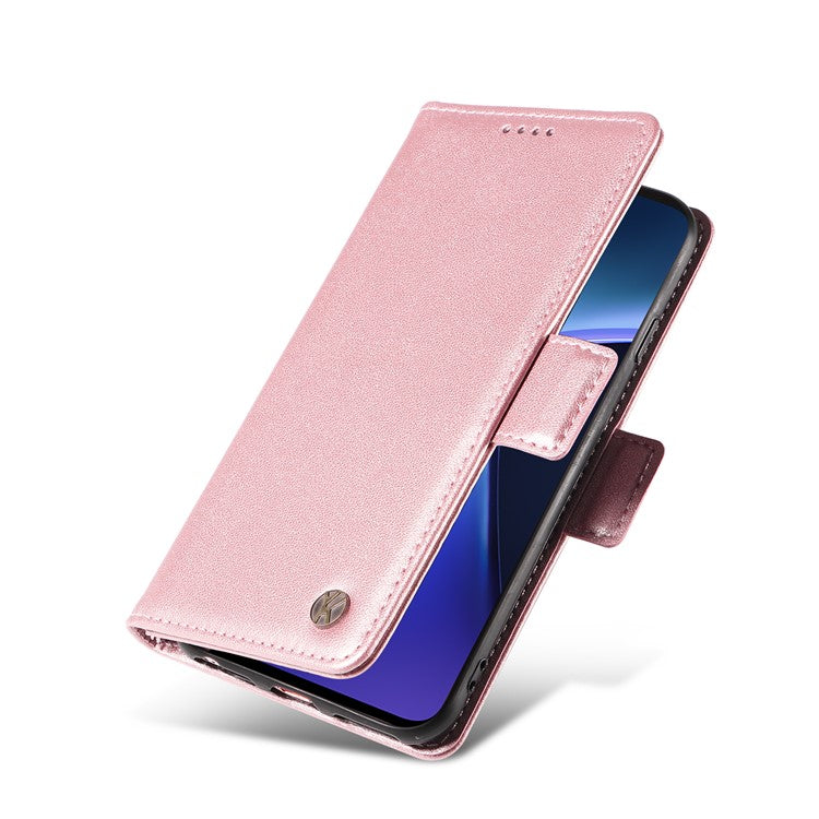 YIKATU YK-003 For OnePlus Nord CE4 Lite 5G / Oppo K12x 5G (China) Case Card Holder Stand Leather Phone Cover - Rose Gold