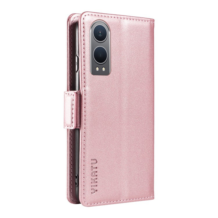 YIKATU YK-003 For OnePlus Nord CE4 Lite 5G / Oppo K12x 5G (China) Case Card Holder Stand Leather Phone Cover - Rose Gold