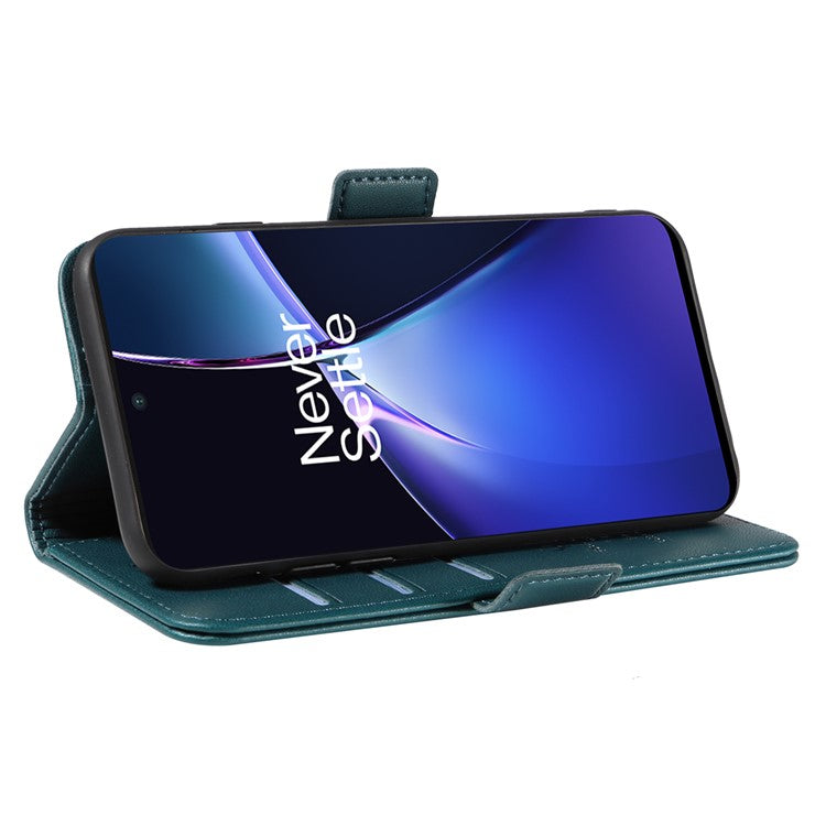 YIKATU YK-003 For OnePlus Nord CE4 Lite 5G / Oppo K12x 5G (China) Case Card Holder Stand Leather Phone Cover - Green