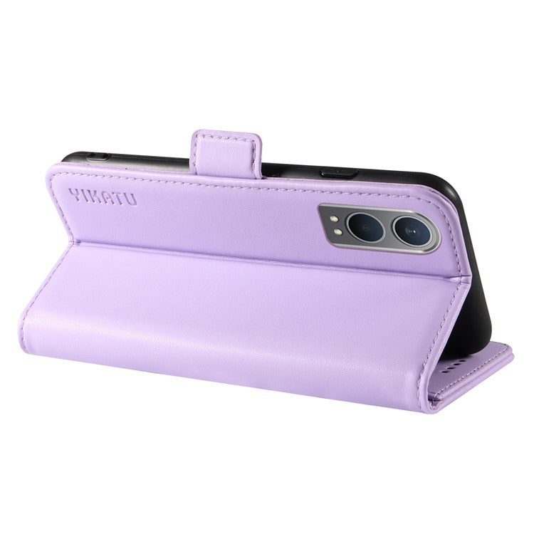 YIKATU YK-003 For OnePlus Nord CE4 Lite 5G / Oppo K12x 5G (China) Case Card Holder Stand Leather Phone Cover - Light Purple