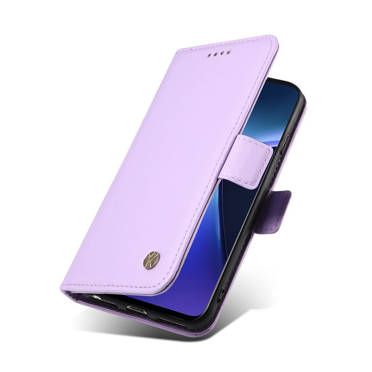 YIKATU YK-003 For OnePlus Nord CE4 Lite 5G / Oppo K12x 5G (China) Case Card Holder Stand Leather Phone Cover - Light Purple
